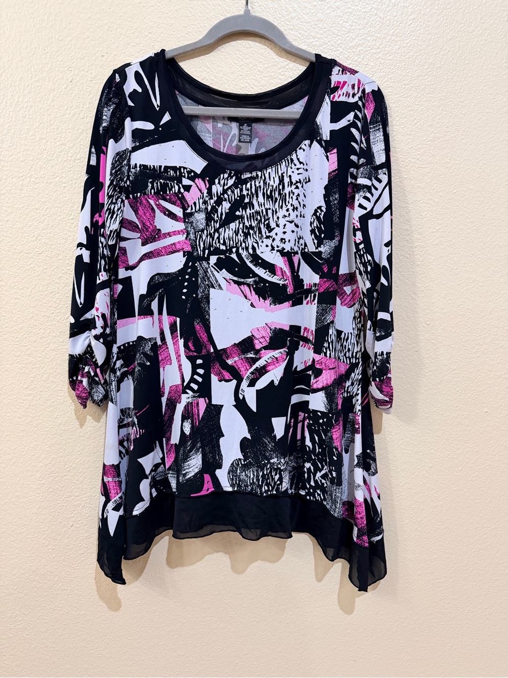 Style & Co. Women's M Abstract Tunic Top 3/4 Sleeve